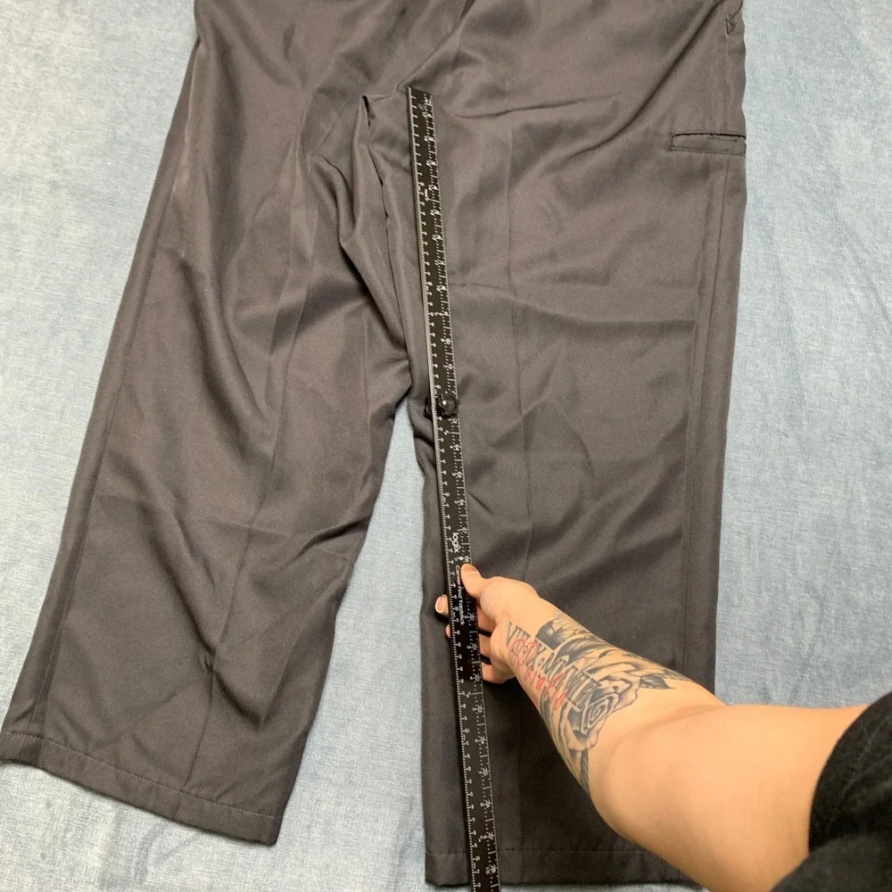 Mens Workwear Pants 38x32 Dark Brown Comfort Slash Pocket Straight Leg Outdoor